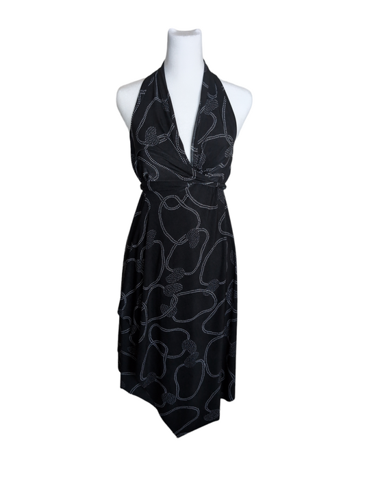 Black Cashew Apple Print Dress Wrap