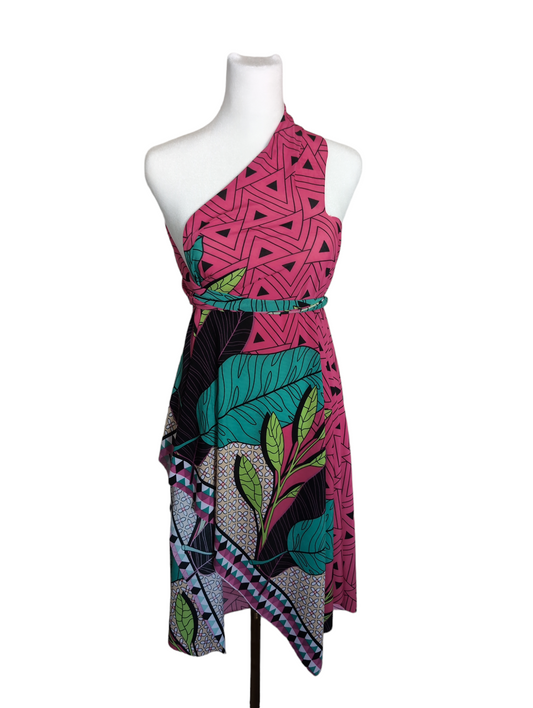 Geo Tropic Leaves Print Dress Wrap