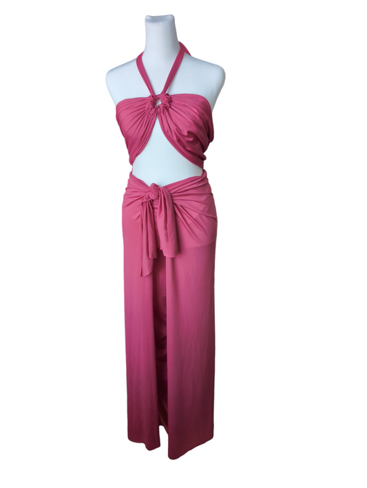 Brazilian Pink Essence Pant Wrap and Bandeau Set